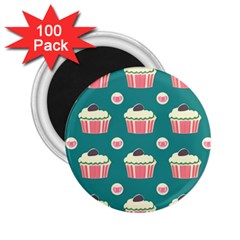 Retro 40s 50s Cupcake Pattern 2 2 25  Magnets (100 Pack)  by violetheavensky