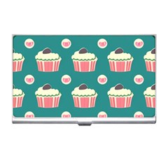 Retro 40s 50s Cupcake Pattern 2 Business Card Holder by violetheavensky