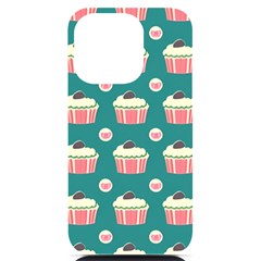 Retro 40s 50s Cupcake Pattern 2 Iphone 14 Pro Black Uv Print Pc Hardshell Case by violetheavensky