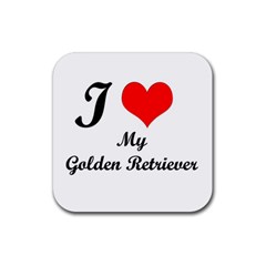 I Love Golden Retriever Rubber Coaster (square) by mydogbreeds