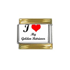 I Love Golden Retriever Gold Trim Italian Charm (9mm) by mydogbreeds