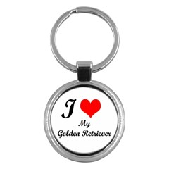 I Love Golden Retriever Key Chain (round) by mydogbreeds