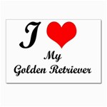 I Love Golden Retriever Postcards 5  x 7  (Pkg of 10) Front