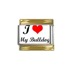 I-love-my-bulldog Gold Trim Italian Charm (9mm) by swimsuitscccc