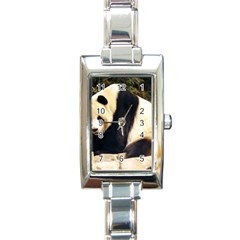 Giant Panda National Zoo Rectangular Italian Charm Watch by rainbowberry