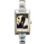 Giant Panda National Zoo Rectangular Italian Charm Watch Front