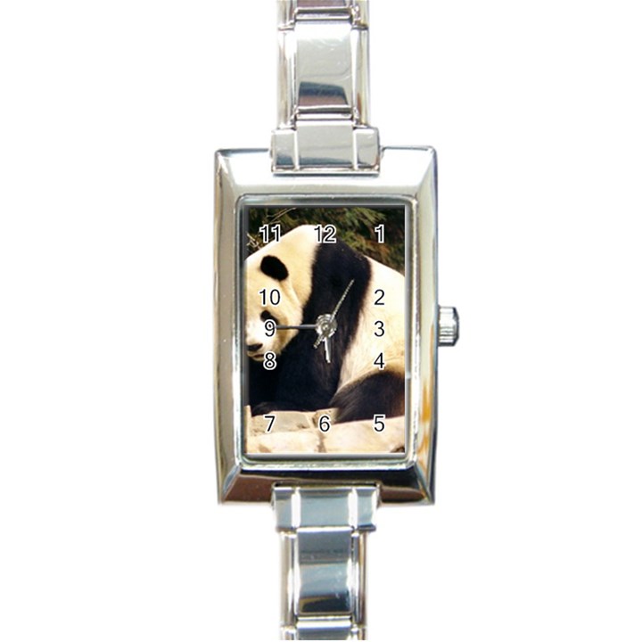 Giant Panda National Zoo Rectangular Italian Charm Watch