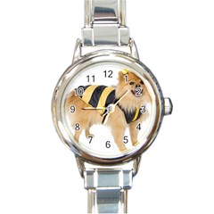 My-dog-photo Round Italian Charm Watch by knknjkknjdd