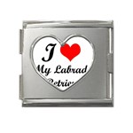 I Love My Labrador Retriever Mega Link Heart Italian Charm (18mm) Front