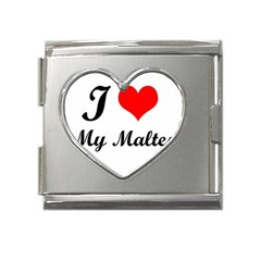 I Love My Maltese Mega Link Heart Italian Charm (18mm) by happyc