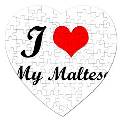 I Love My Maltese Jigsaw Puzzle (heart) by happyc