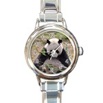 Big Panda Round Italian Charm Watch Front