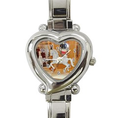 White Horse Heart Italian Charm Watch by berry3333