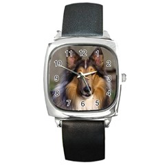 Dog4 Square Metal Watch by designergaze