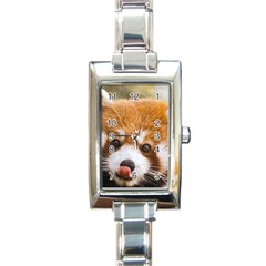 Red Panda2 Rectangular Italian Charm Watch by designergaze