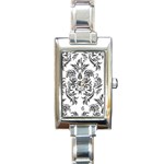 Pattern1 Rectangular Italian Charm Watch Front