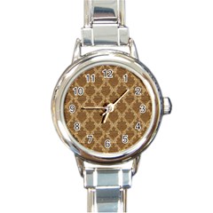 Pattern3 Round Italian Charm Watch by designergaze