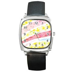 Pattern4 Square Metal Watch by designergaze