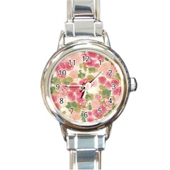 Flower3 Round Italian Charm Watch by designergaze