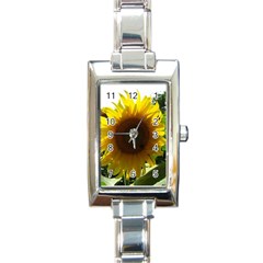 Flower2 Rectangular Italian Charm Watch by designergaze