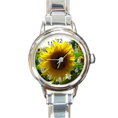 Flower2 Round Italian Charm Watch by designergaze