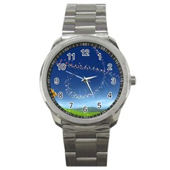 Flower3 Sport Metal Watch by designergaze