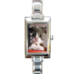 Cat1 Rectangular Italian Charm Watch Front