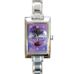 Tree3 Rectangular Italian Charm Watch by designergaze