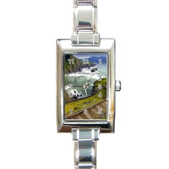 Land3 Rectangular Italian Charm Watch by designergaze