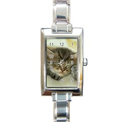 Cat3 Rectangular Italian Charm Watch by designergaze