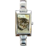 Cat3 Rectangular Italian Charm Watch Front