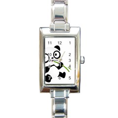 Panda3 Rectangular Italian Charm Watch by designergaze