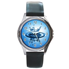 Water1 Round Metal Watch by designergaze