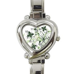 Flower1 Heart Italian Charm Watch by designergaze