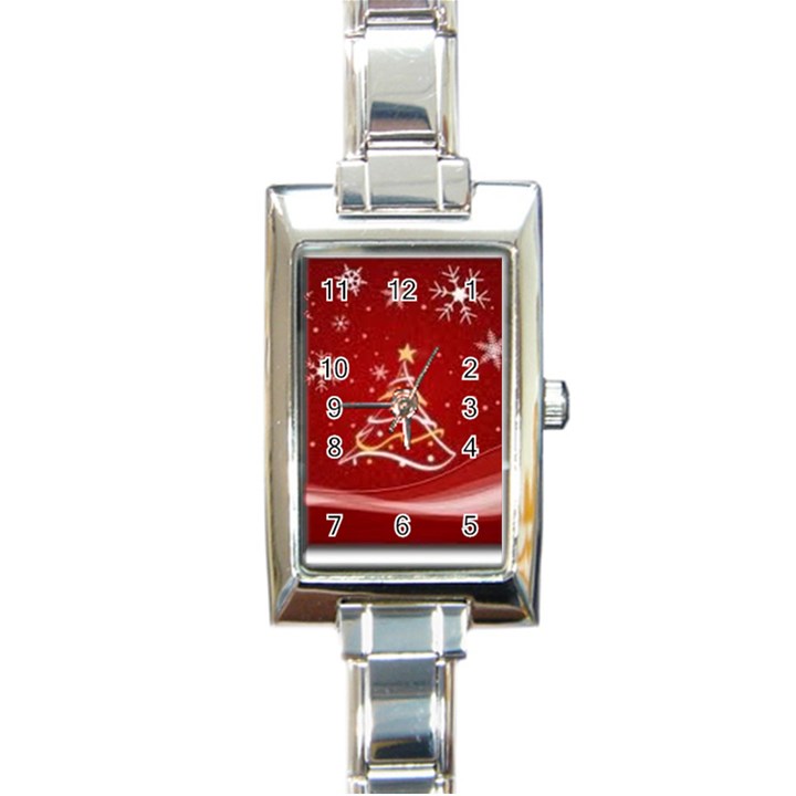 xmas3 Rectangular Italian Charm Watch