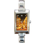 xmas5 Rectangular Italian Charm Watch Front