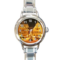 Xmas5 Round Italian Charm Watch by designergaze