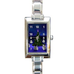 Xmas6 Rectangular Italian Charm Watch by designergaze