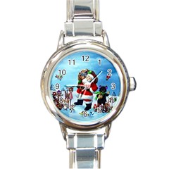 Xmas7 Round Italian Charm Watch by designergaze