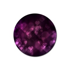 Purple Bokeh Rubber Drinks Coaster (round) by PurpleVIP