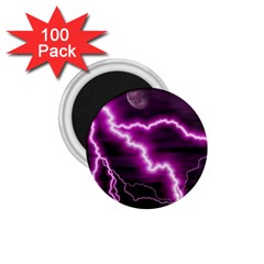 Purple Lightning 100 Pack Small Magnet (round) by PurpleVIP