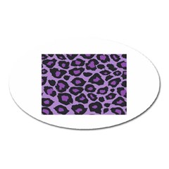 Purple Leopard Print Large Sticker Magnet (oval) by PurpleVIP