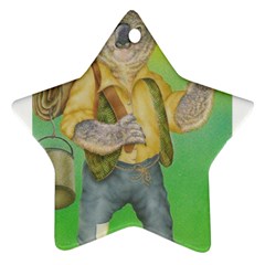 Green Gold Swaggie Ceramic Ornament (star) by Koalasandkangasplus