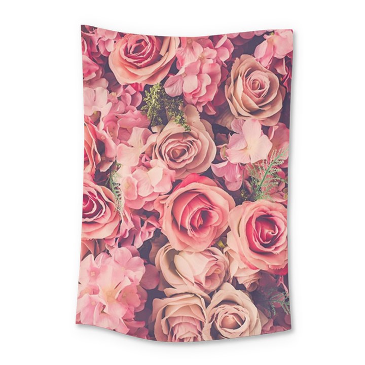 Beautiful pink roses Small Tapestry