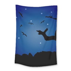 Nightscape Landscape Illustration Small Tapestry by dflcprints