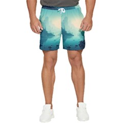 Ai Generated River Forest Woods Outdoors Men s Runner Shorts by Pakemis