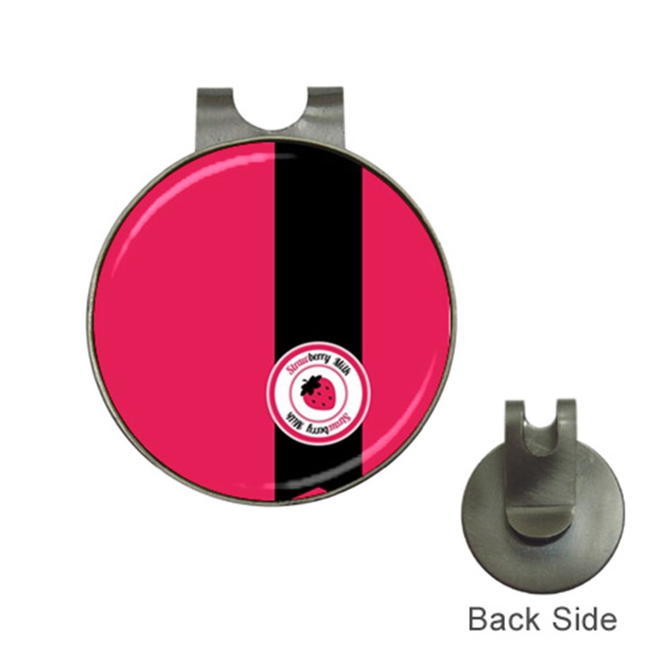 Brand Ribbon Black With Pink Golf Ball Marker Hat Clip