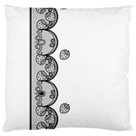 Lace White Dots White With Black Large Cushion Case (One Side) Front