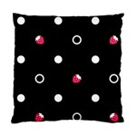 Strawberry Dots White With Black Cushion Case (One Side) Front