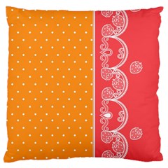 Lace Dots With Rose Gold Large Cushion Case (two Sides) by strawberrymilk